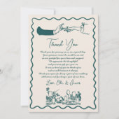 Hand getrokken Funky Tekening Wedding Dank u kaart (Voorkant)