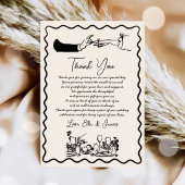 Hand getrokken Funky Tekening Wedding Dank u kaart