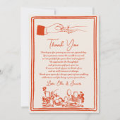 Hand getrokken Funky Tekening Wedding Dank u kaart (Voorkant)