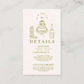 Hand getrokken Funky Western Doodle Wedding Informatiekaartje (Voorkant)