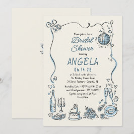 Hand getrokken Funky Whimsical Disco Vrijgezellenf Kaart