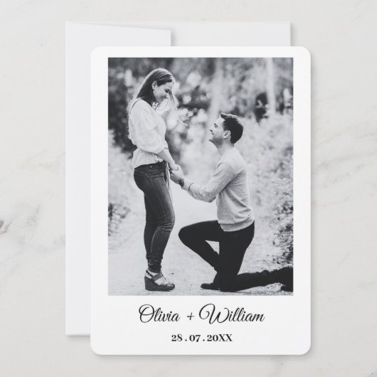 Hand getrokken Funky Whimsical Minimal bruiloft FO Save The Date (Achterkant)