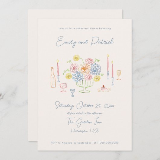 Hand getrokken Funky Whimsical Pastel repetitie di Kaart (Voorkant / Achterkant)