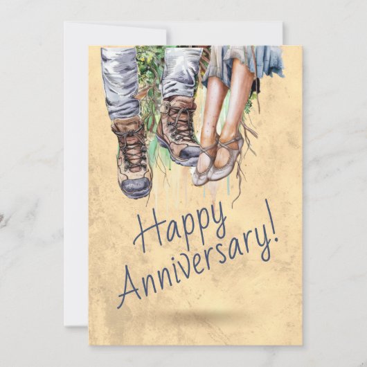 Hand getrokken Funny Chic Jubileum Feestdagenkaart (Voorkant)