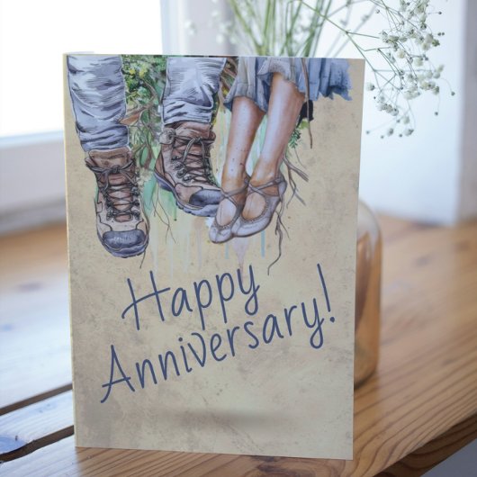 Hand getrokken Funny Chic Jubileum Feestdagenkaart