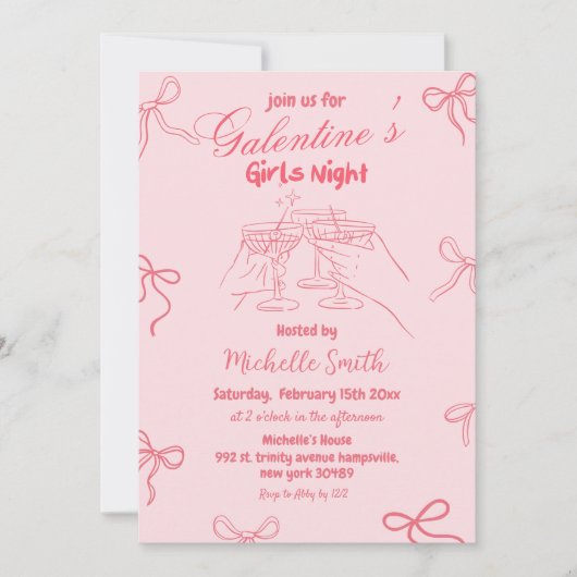 Hand getrokken Galentijn Dag Kaart (Voorkant)