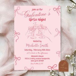 Hand getrokken Galentijn Dag Kaart