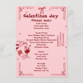 Hand getrokken Galentine Dag Meisje Nacht Valentij Menu (Voorkant)
