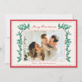 Hand getrokken Garland gebladerte Vakantie Fotokaa Feestdagenkaart (Voorkant)