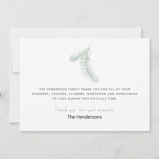 Hand getrokken gebladerte dennenappel eenvoudige b bedankkaart (Achterkant)