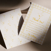 Hand getrokken geel Gekke Goose Gingham Baby showe Bedankkaart