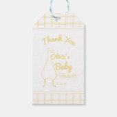 Hand getrokken geel Gekke Goose Neutraal Baby show Cadeaulabel (Voorkant)