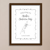 Hand getrokken geïllustreerd Afstuderen welkom Poster