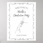 Hand getrokken geïllustreerd Afstuderen welkom Poster (Voorkant)