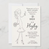 Hand getrokken geïllustreerde bruidsdouche uitnodi kaart (Voorkant)