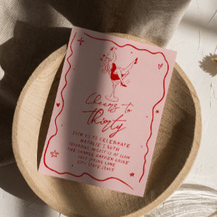 Hand getrokken gejuich voor dertig eigenzinnige 30 kaart