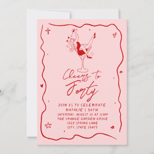 Hand getrokken gejuich voor veertig eigenzinnige 4 kaart (Voorkant)