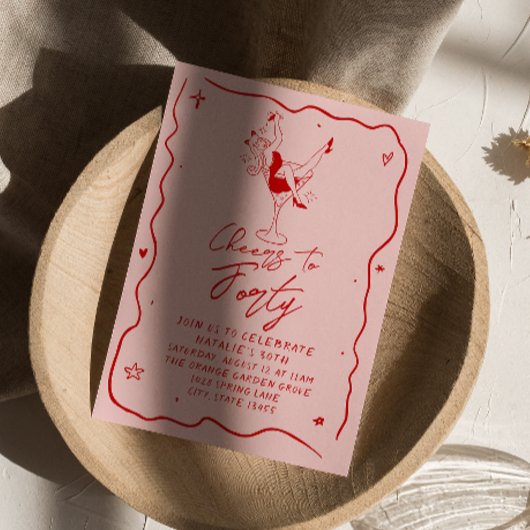 Hand getrokken gejuich voor veertig eigenzinnige 4 kaart