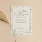 Hand getrokken Gekke Gans Genderneutraal Baby show Kaart