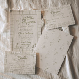 Hand getrokken Gekke Gans Genderneutraal Baby show Kaart