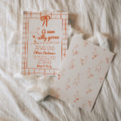 Hand getrokken Gekke Goose Gingham lint Baby showe Kaart