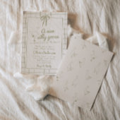 Hand getrokken Gekke Goose Neutral Gingham Baby sh Kaart