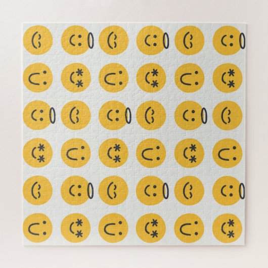 Hand getrokken Gelukkig Emoji Patroon Legpuzzel (Horizontaal)