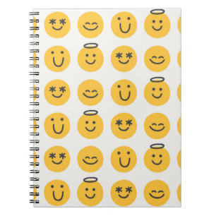 Hand getrokken Gelukkig Emoji Patroon Notitieboek