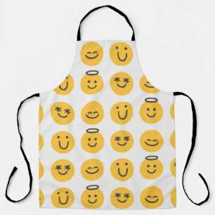 Hand getrokken Gelukkig Emoji Patroon Schort