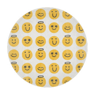 Hand getrokken Gelukkig Emoji Patroon Snijplank