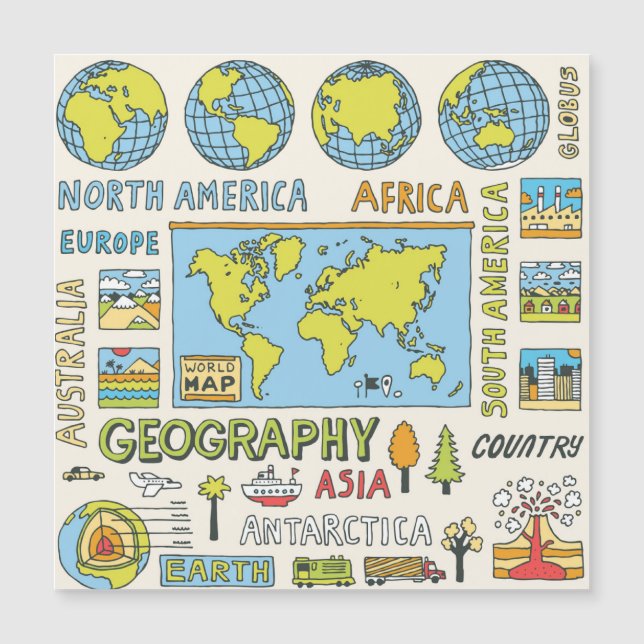 Hand getrokken  Geografie Illustratie (Voorkant)