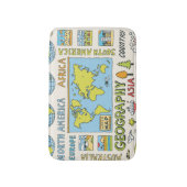 Hand getrokken Geografie Illustratie Badmat (Voorkant Verticaal)