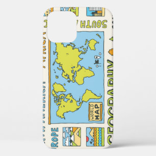 Hand getrokken Geografie Illustratie Case-Mate iPhone Case