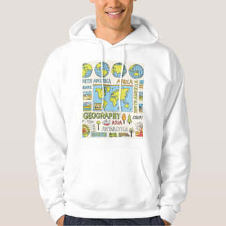 Hand getrokken  Geografie Illustratie Hoodie