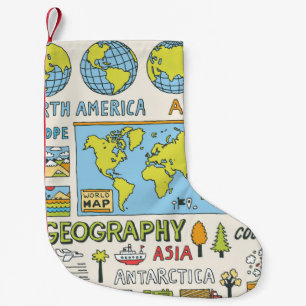 Hand getrokken Geografie Illustratie Kleine Kerstsok