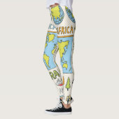 Hand getrokken  Geografie Illustratie Leggings (Links)