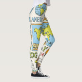 Hand getrokken  Geografie Illustratie Leggings (Rechts)