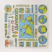 Hand getrokken Geografie Illustratie Legpuzzel (Horizontaal)