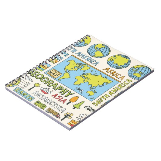 Hand getrokken  Geografie Illustratie Notitieboek (Linkerzijde)