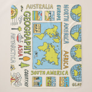 Hand getrokken  Geografie Illustratie Sherpa Deken