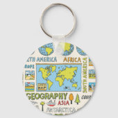 Hand getrokken Geografie Illustratie Sleutelhanger (Achterkant)