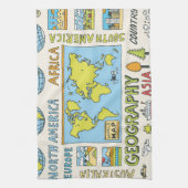 Hand getrokken Geografie Illustratie Theedoek (Verticaal)