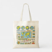 Hand getrokken  Geografie Illustratie Tote Bag (Achterkant)