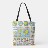 Hand getrokken  Geografie Illustratie Tote Bag (Achterkant)