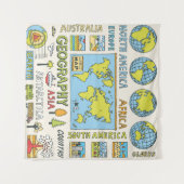 Hand getrokken  Geografie Illustratie Wandkleed (Voorkant (horizontaal))