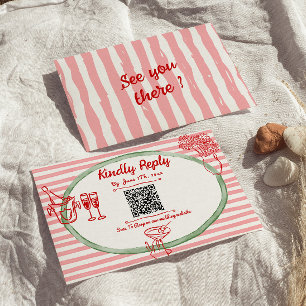 Hand getrokken geschreven eigenzinnige Lijst QR Co RSVP Kaartje