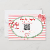 Hand getrokken geschreven eigenzinnige Lijst QR Co RSVP Kaartje (Voorkant)