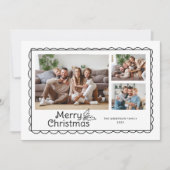 Hand getrokken geschulpte Doodle Lijst Foto Kerst Feestdagenkaart (Voorkant)