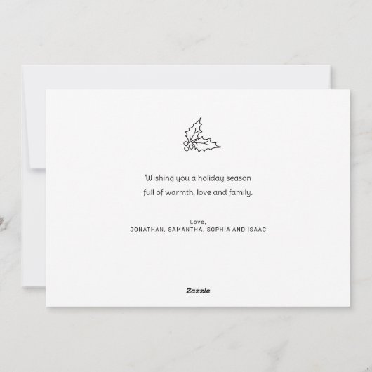 Hand getrokken geschulpte Doodle Lijst Foto Kerst Feestdagenkaart (Achterkant)