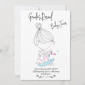 Hand getrokken Geslacht onthullen uitnodiging (Voorkant)